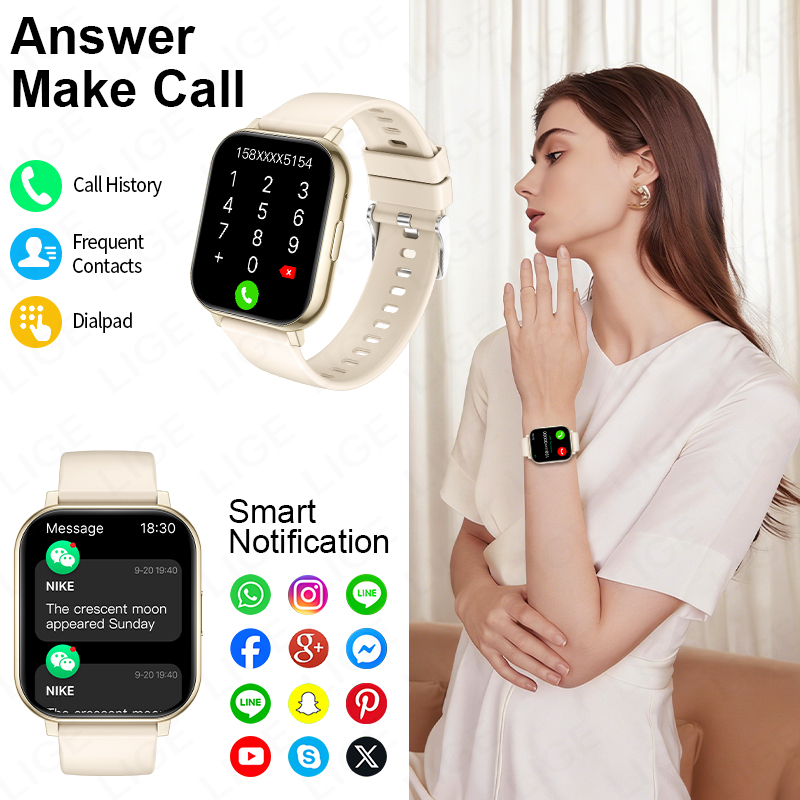 LIGE – montre connectée HD pou - Smartwatch Watches Price avis et prix